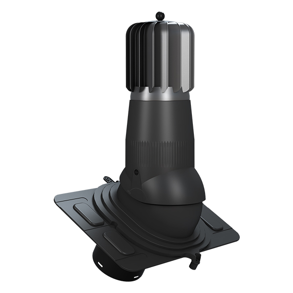 UNIVERSAL EVO ventilācijas izvads ar mehānisko ventilatoru 150d - Melns